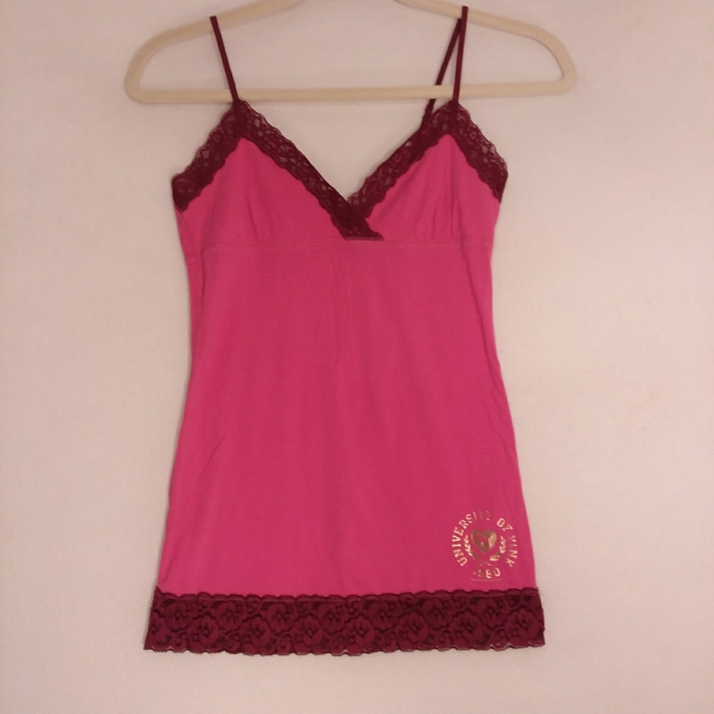 PINK spaghetti strapped tee